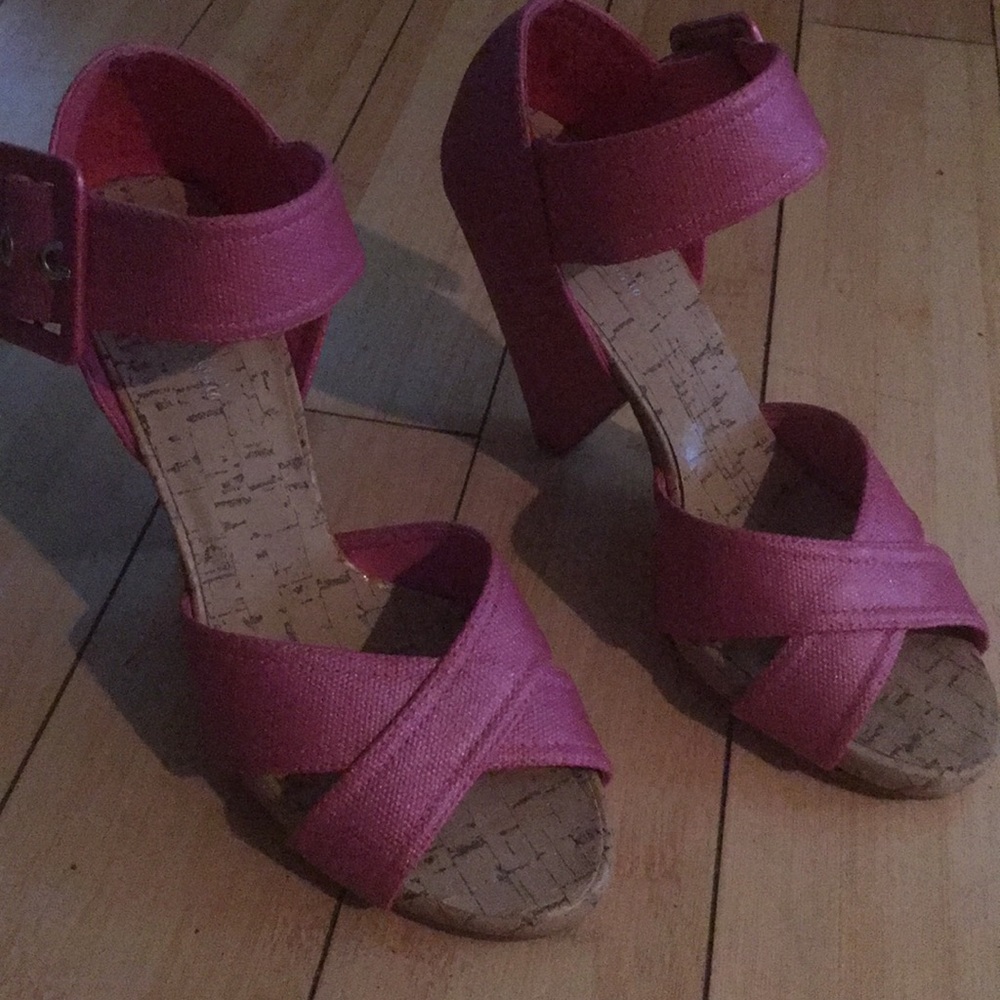 Pink Michael Antonio ankle strap sandals